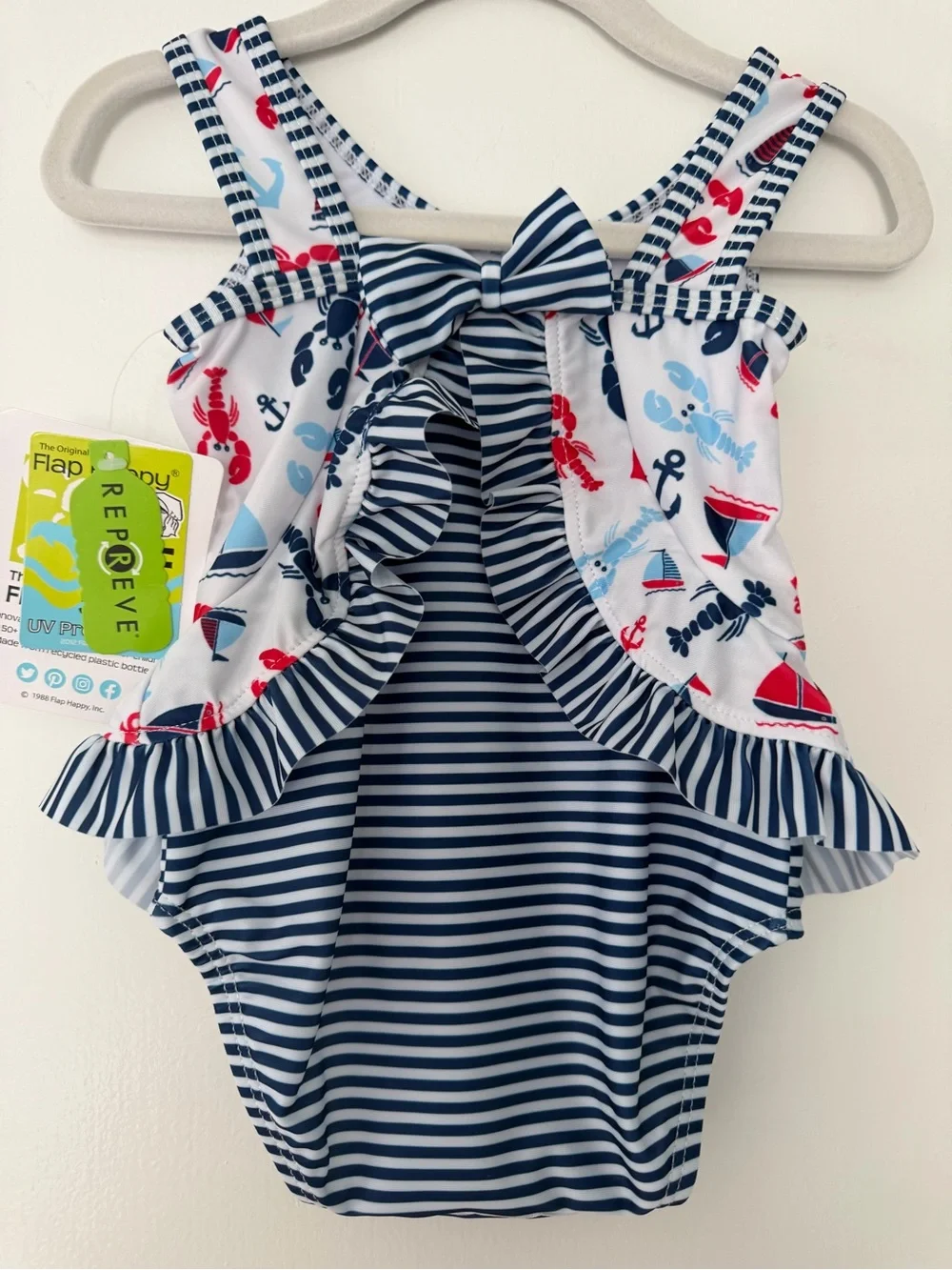 Baby girl Patriotic Red, white and blue swim bundle size 6-12m